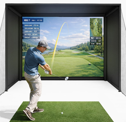 Golf Simulator Enclosure Kit with 4K-Ready Impact Screen, 10 x 8