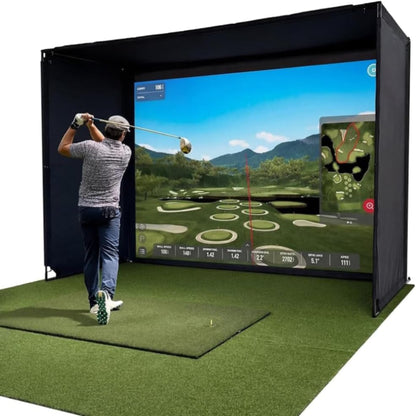 Golf Simulator Enclosure Kit with HD Impact Screen, 10 x 8 Ft