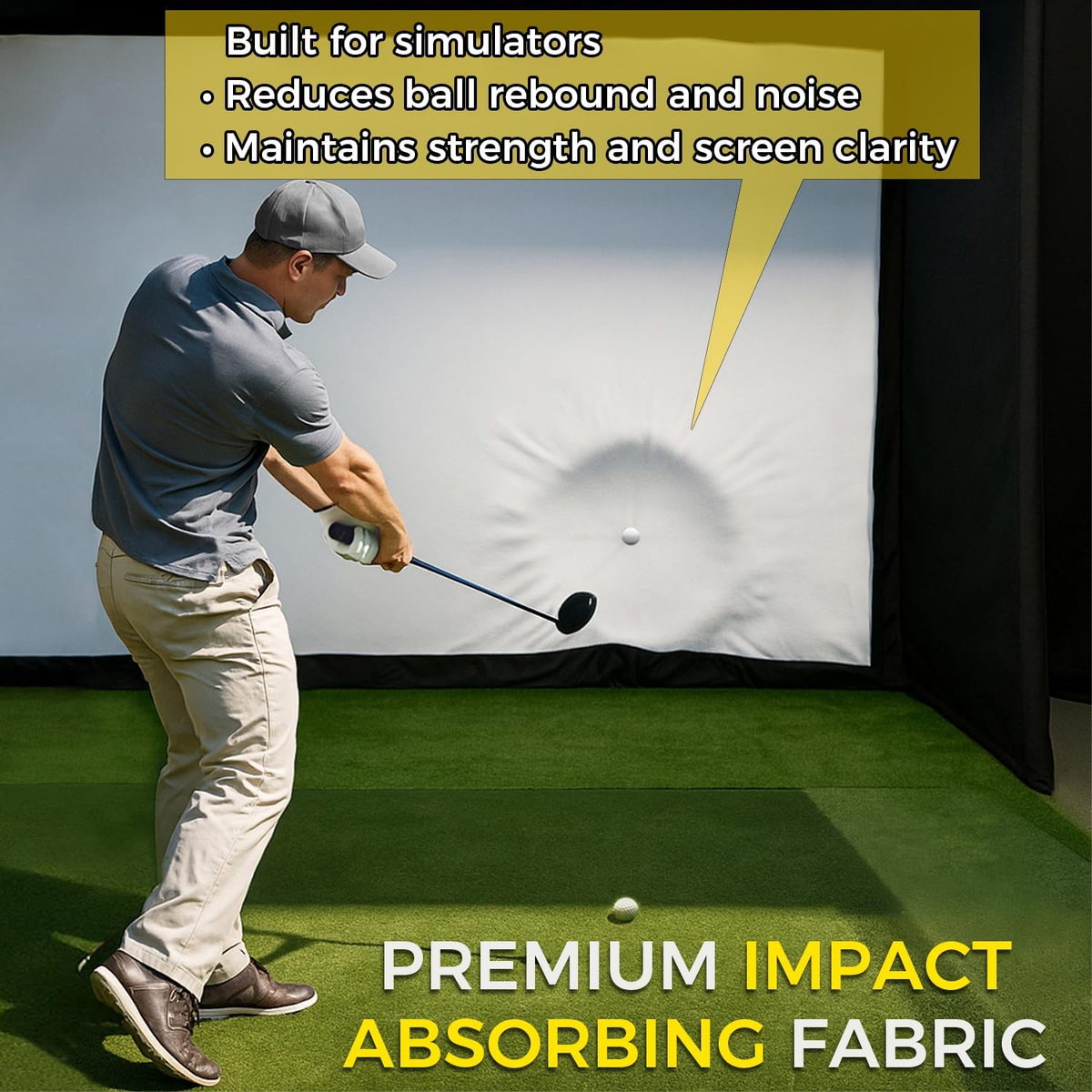 Golf Simulator Enclosure Kit with 4K-Ready Impact Screen, 10 x 8
