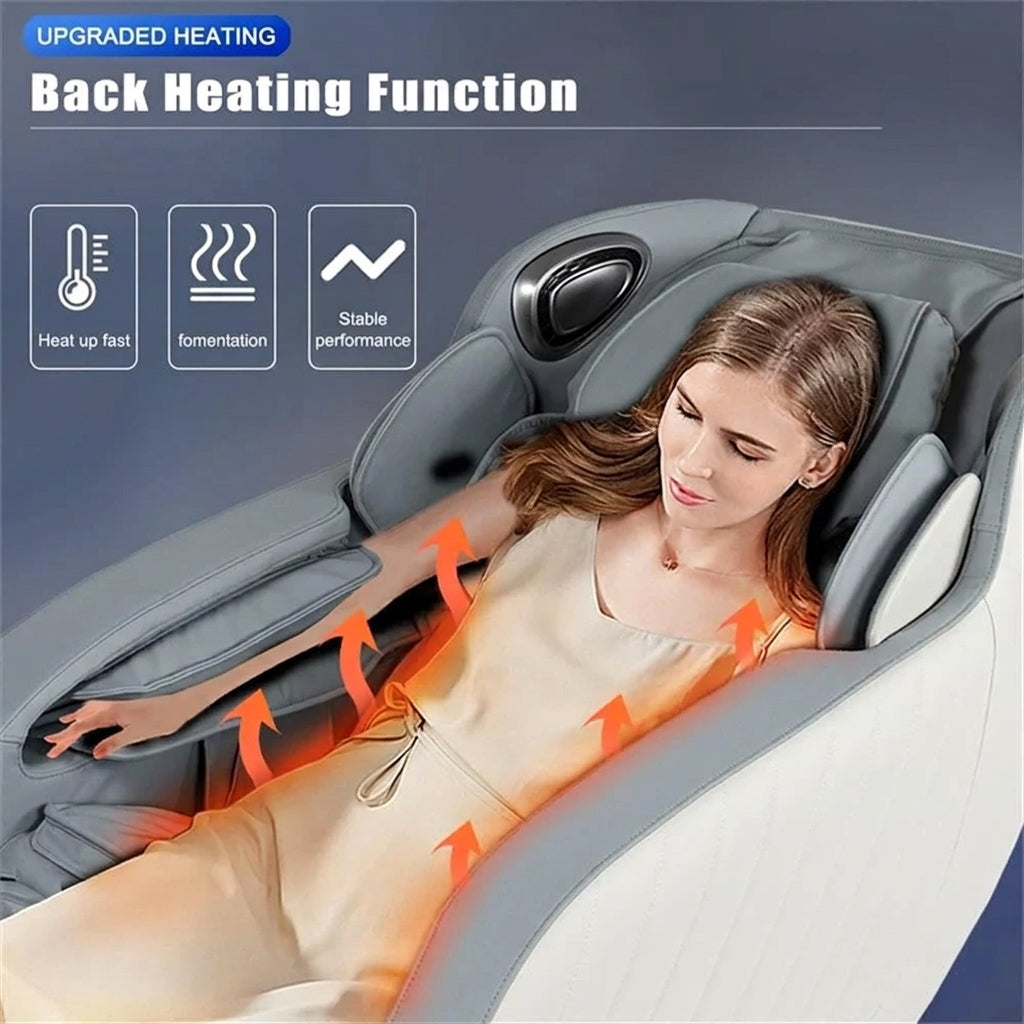 Blue Faux Leather Zero Gravity Recliner 3D Programmable Massage Chair