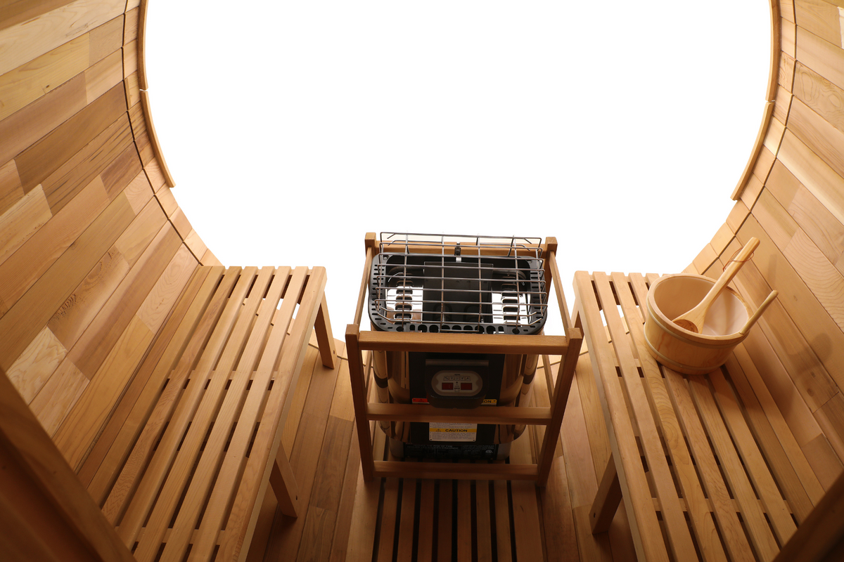 Prague Canadian Red Cedar Outdoor Steam Barrel Sauna