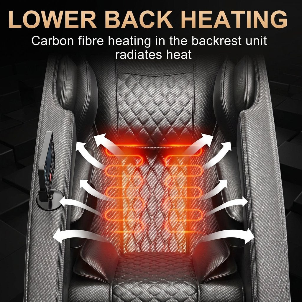 Massage Chair Neck Massager with Zero Gravity Heating Bluetooth Functions (Black)