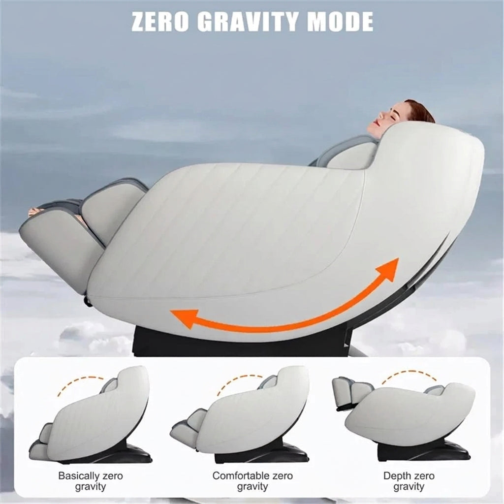 Blue Faux Leather Zero Gravity Recliner 3D Programmable Massage Chair