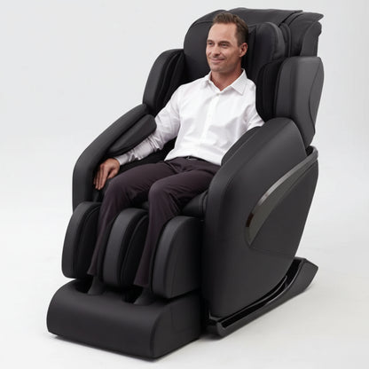 Jin L-Track Zero Gravity Massage Chair with Heat, Espresso