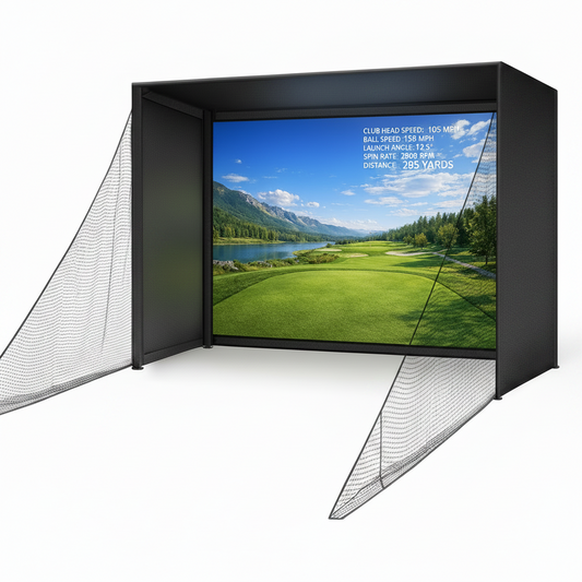 Golf Simulator Enclosure Kit with 4K-Ready Impact Screen, 10 x 8