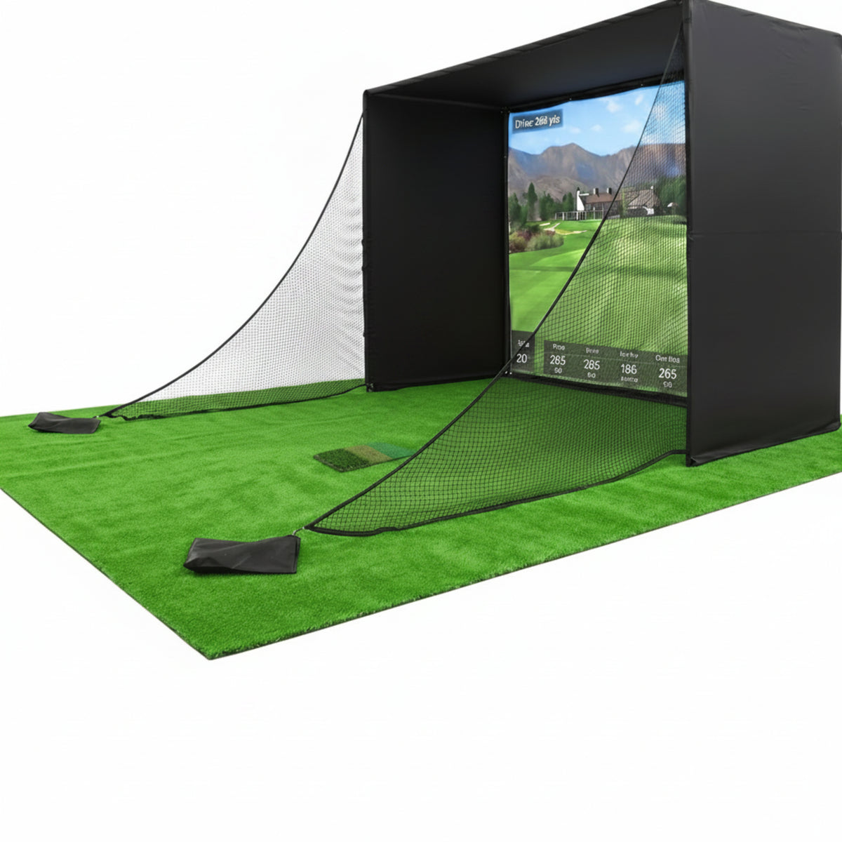 Golf Simulator Enclosure with 4K Impact Screen, Two Sizes