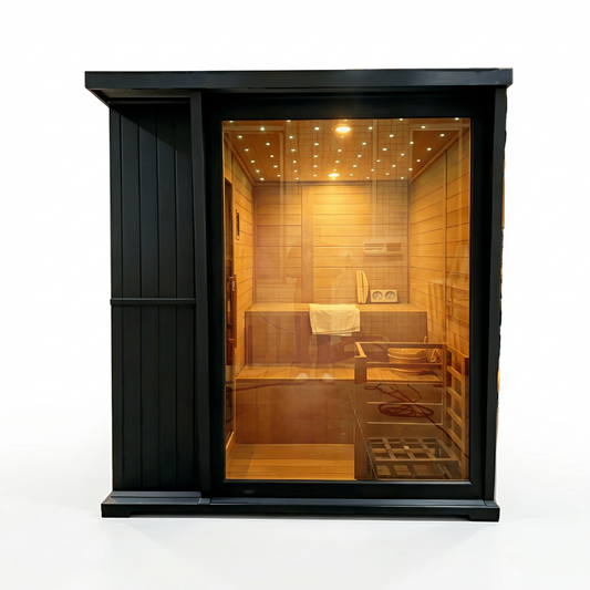 4 Person Hemlock Wood Indoor Outdoor Steam Sauna